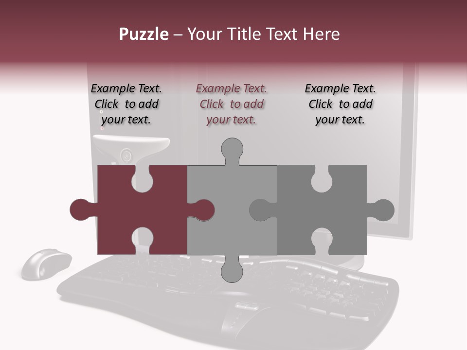 Modern Black Desktop Computer Isolated On A White Background PowerPoint Template