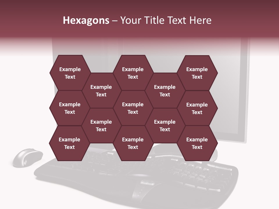 Modern Black Desktop Computer Isolated On A White Background PowerPoint Template