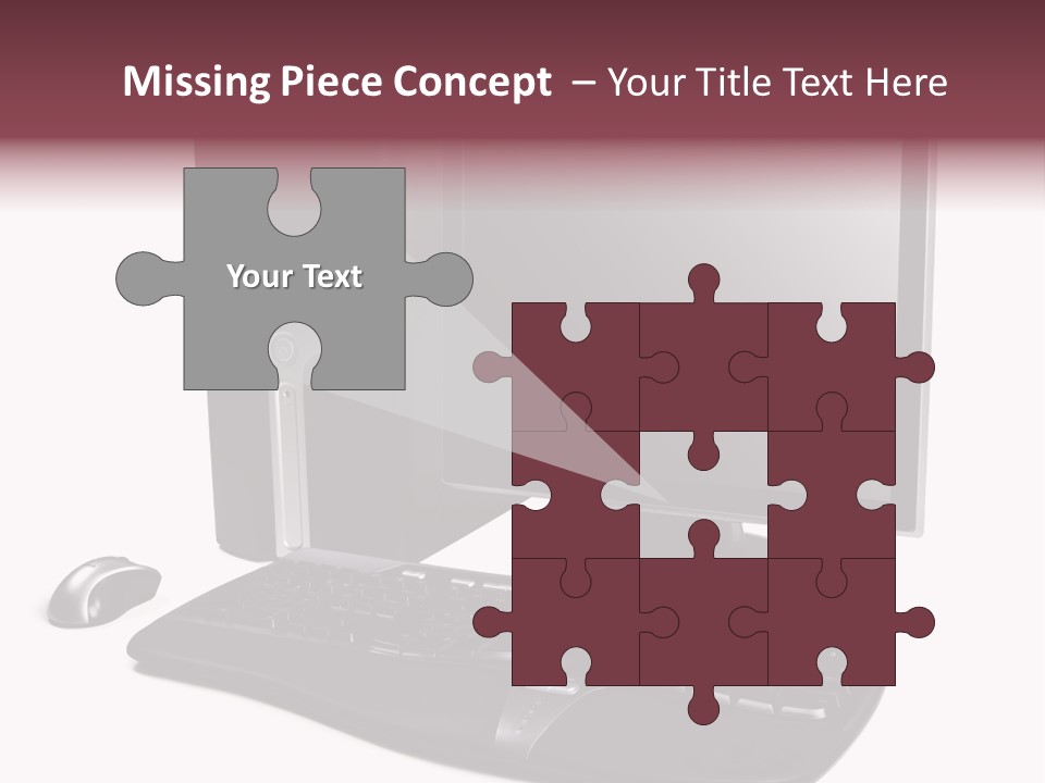 Modern Black Desktop Computer Isolated On A White Background PowerPoint Template