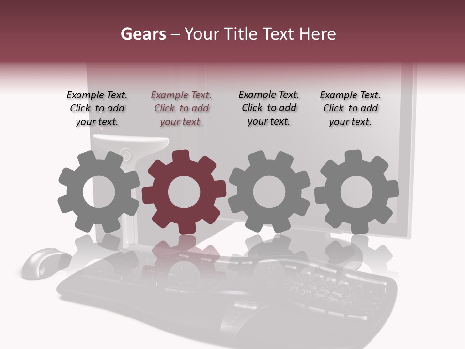 Modern Black Desktop Computer Isolated On A White Background PowerPoint Template