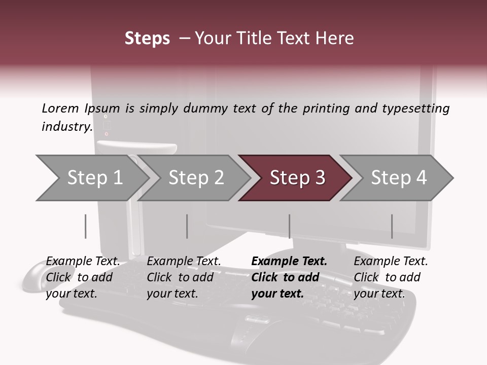 Modern Black Desktop Computer Isolated On A White Background PowerPoint Template