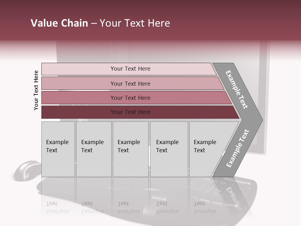 Modern Black Desktop Computer Isolated On A White Background PowerPoint Template