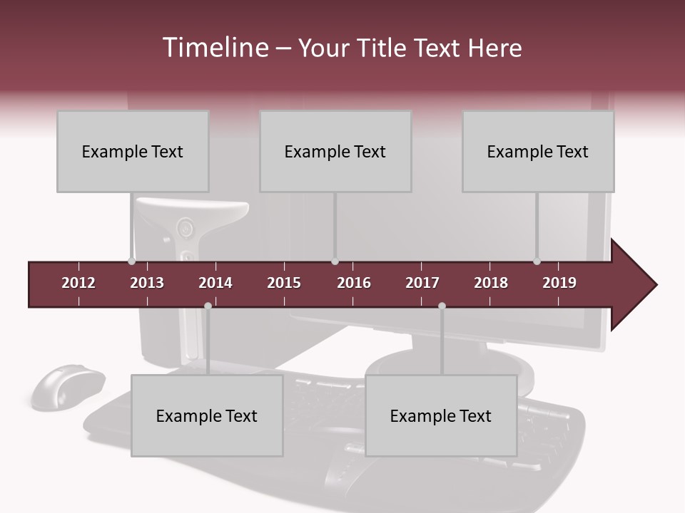 Modern Black Desktop Computer Isolated On A White Background PowerPoint Template