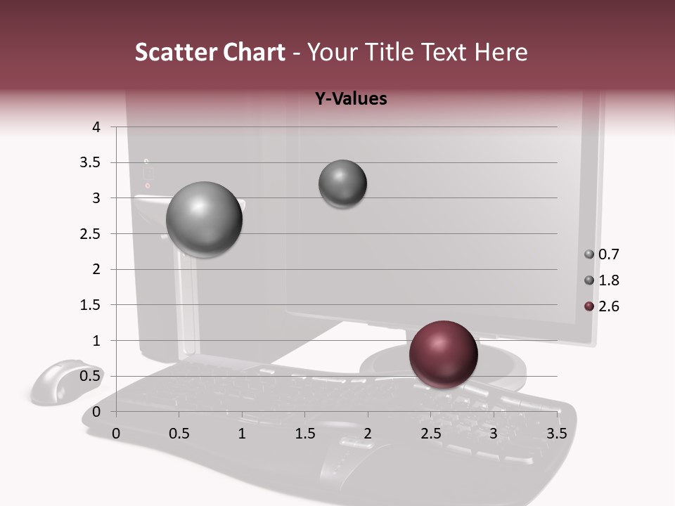 Modern Black Desktop Computer Isolated On A White Background PowerPoint Template