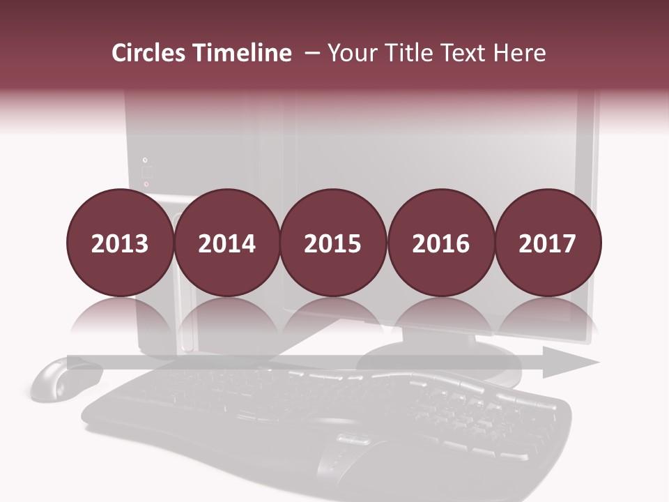 Modern Black Desktop Computer Isolated On A White Background PowerPoint Template