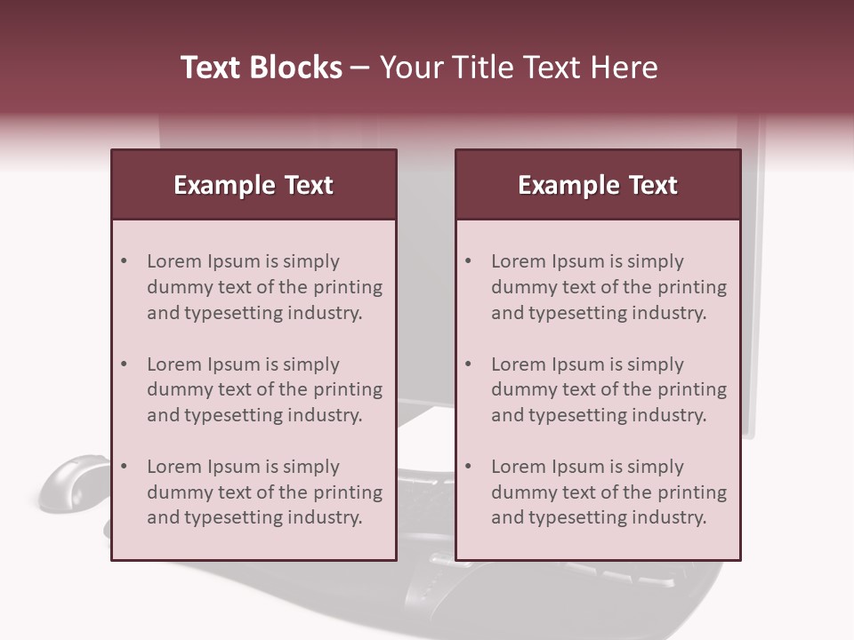 Modern Black Desktop Computer Isolated On A White Background PowerPoint Template