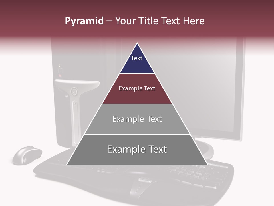 Modern Black Desktop Computer Isolated On A White Background PowerPoint Template