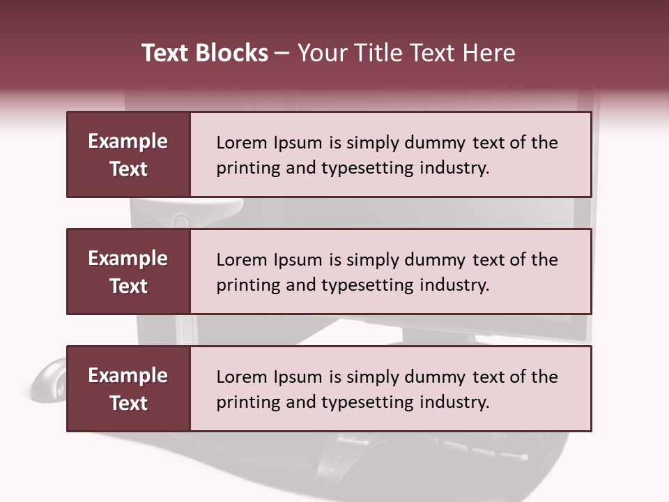 Modern Black Desktop Computer Isolated On A White Background PowerPoint Template
