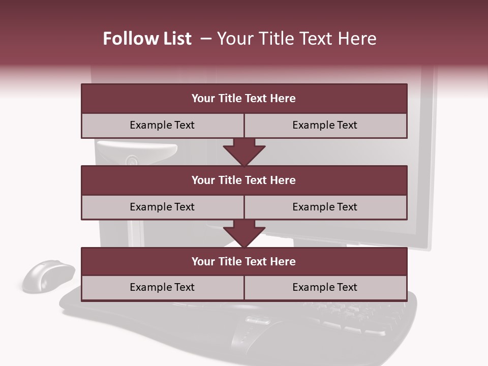 Modern Black Desktop Computer Isolated On A White Background PowerPoint Template