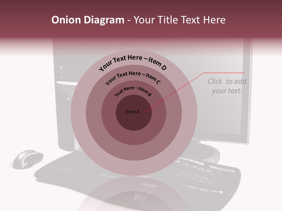 Modern Black Desktop Computer Isolated On A White Background PowerPoint Template