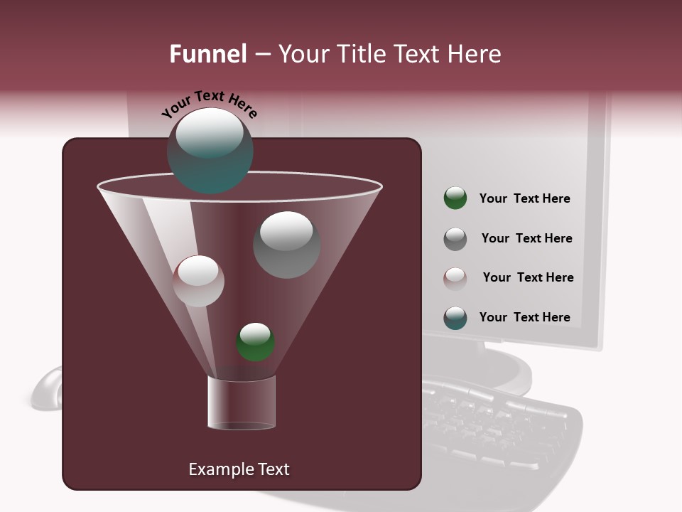 Modern Black Desktop Computer Isolated On A White Background PowerPoint Template