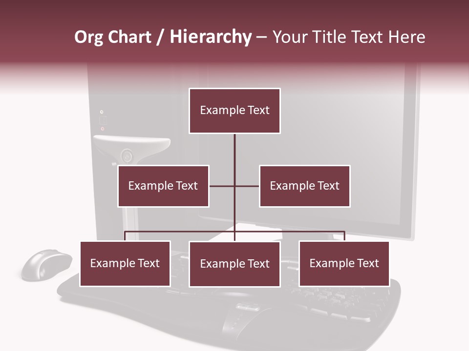 Modern Black Desktop Computer Isolated On A White Background PowerPoint Template