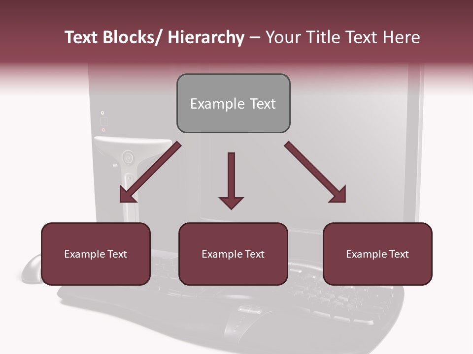 Modern Black Desktop Computer Isolated On A White Background PowerPoint Template
