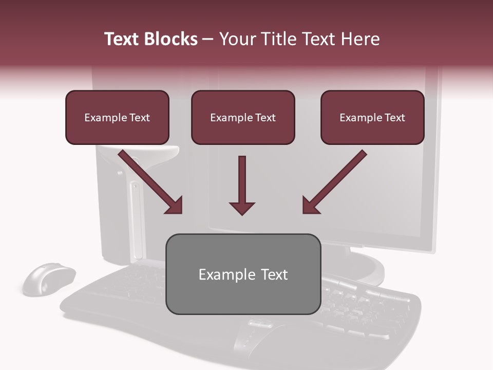 Modern Black Desktop Computer Isolated On A White Background PowerPoint Template