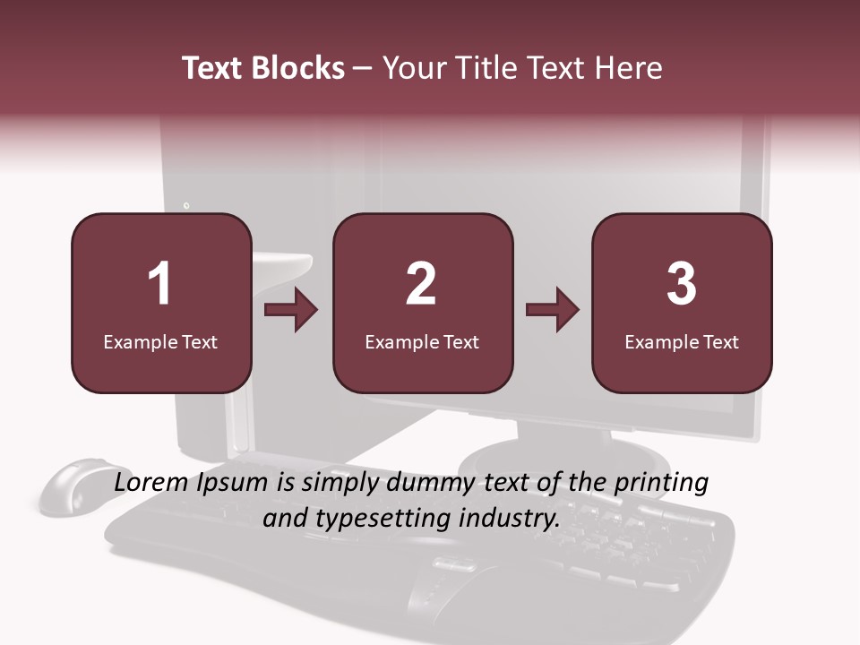 Modern Black Desktop Computer Isolated On A White Background PowerPoint Template