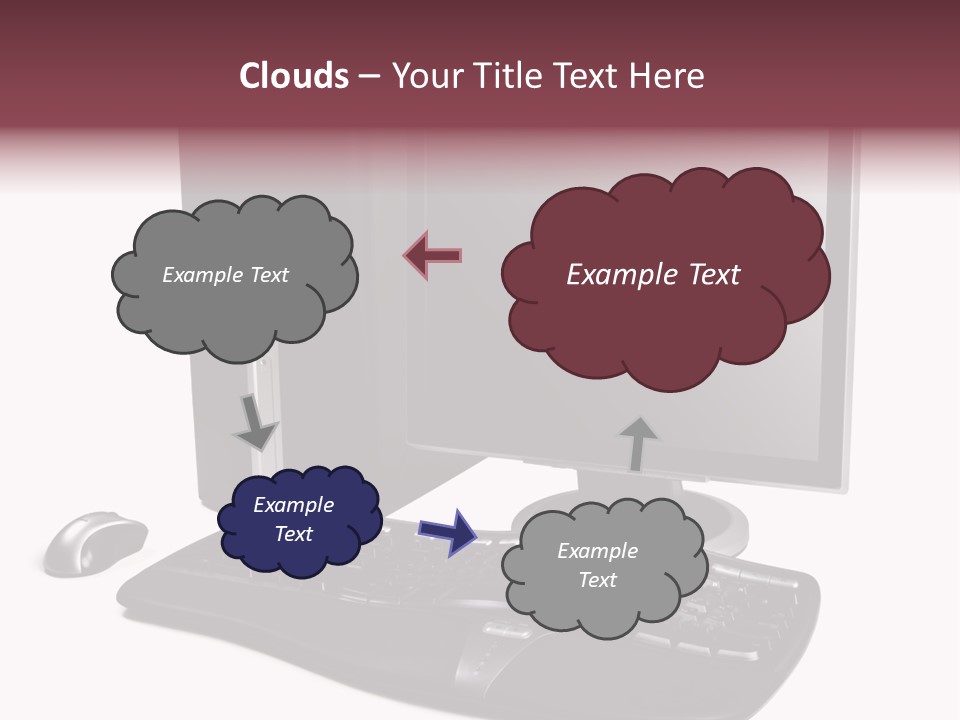 Modern Black Desktop Computer Isolated On A White Background PowerPoint Template