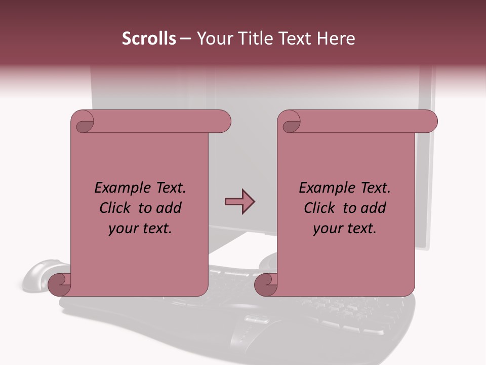 Modern Black Desktop Computer Isolated On A White Background PowerPoint Template