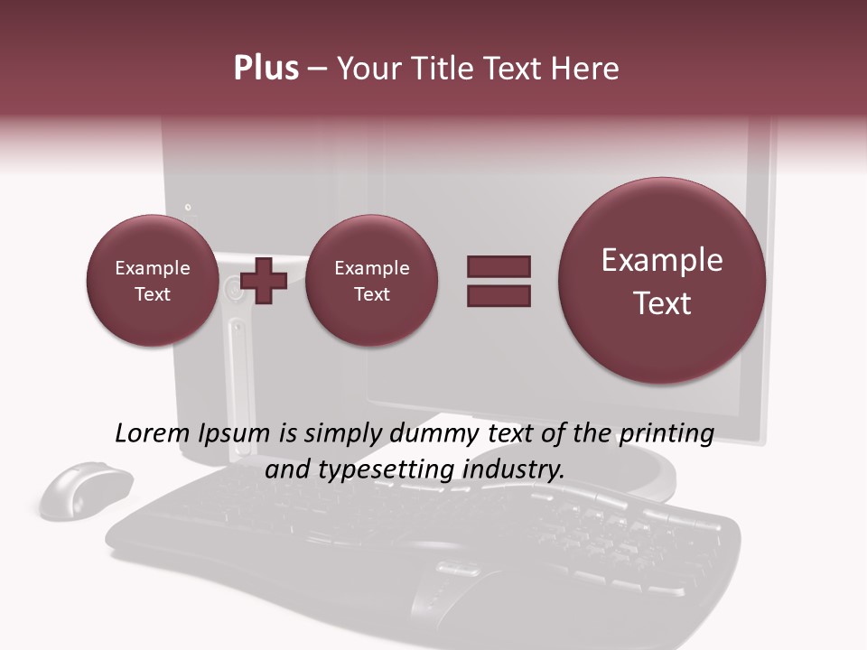 Modern Black Desktop Computer Isolated On A White Background PowerPoint Template
