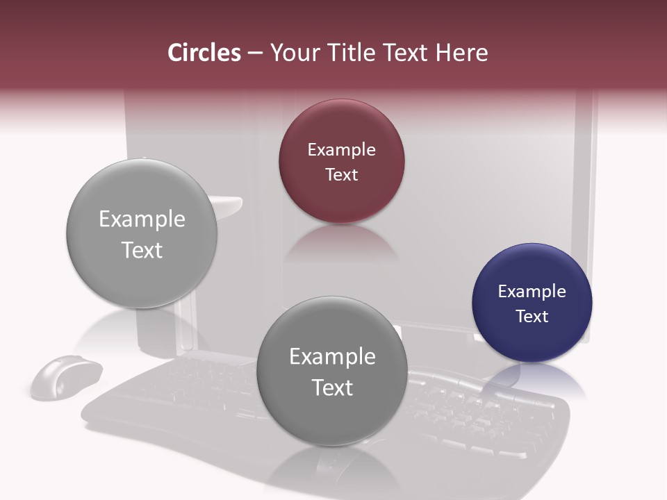 Modern Black Desktop Computer Isolated On A White Background PowerPoint Template