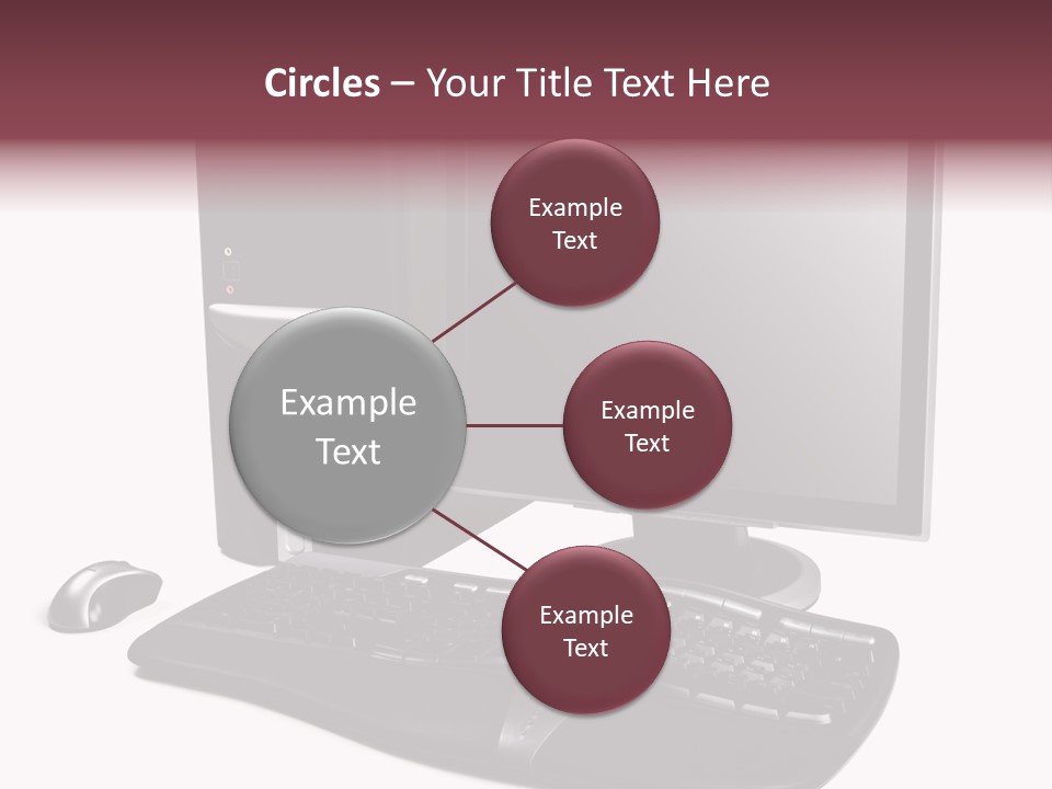 Modern Black Desktop Computer Isolated On A White Background PowerPoint Template