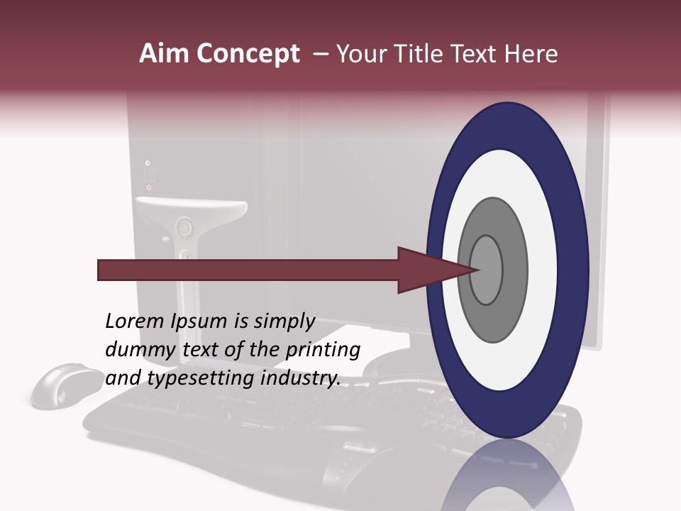 Modern Black Desktop Computer Isolated On A White Background PowerPoint Template