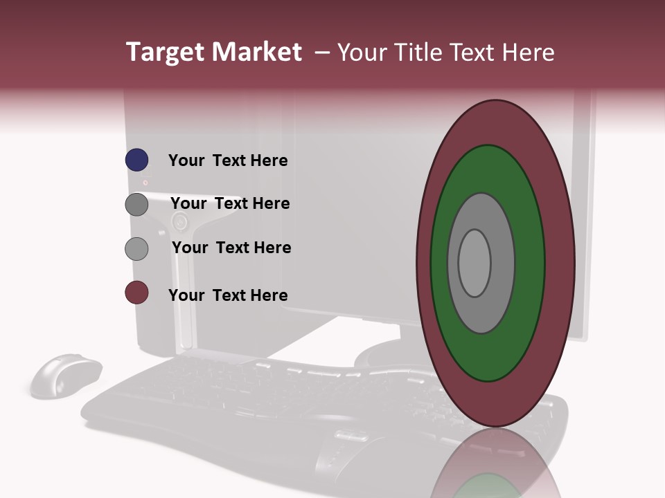 Modern Black Desktop Computer Isolated On A White Background PowerPoint Template