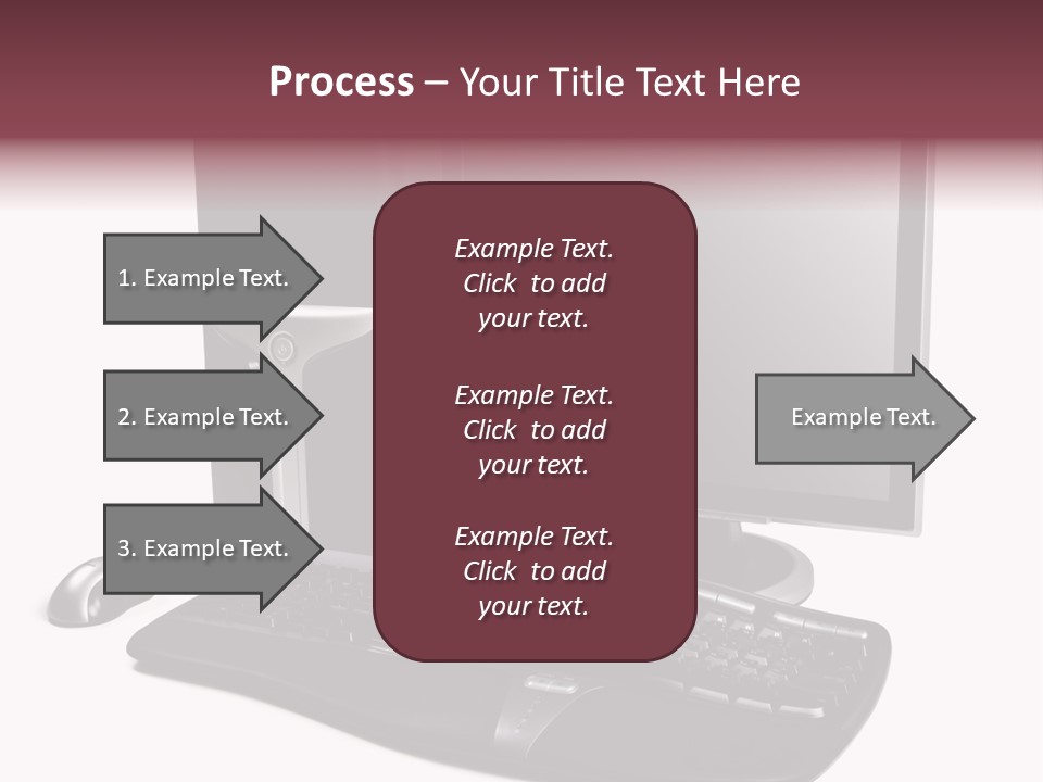 Modern Black Desktop Computer Isolated On A White Background PowerPoint Template