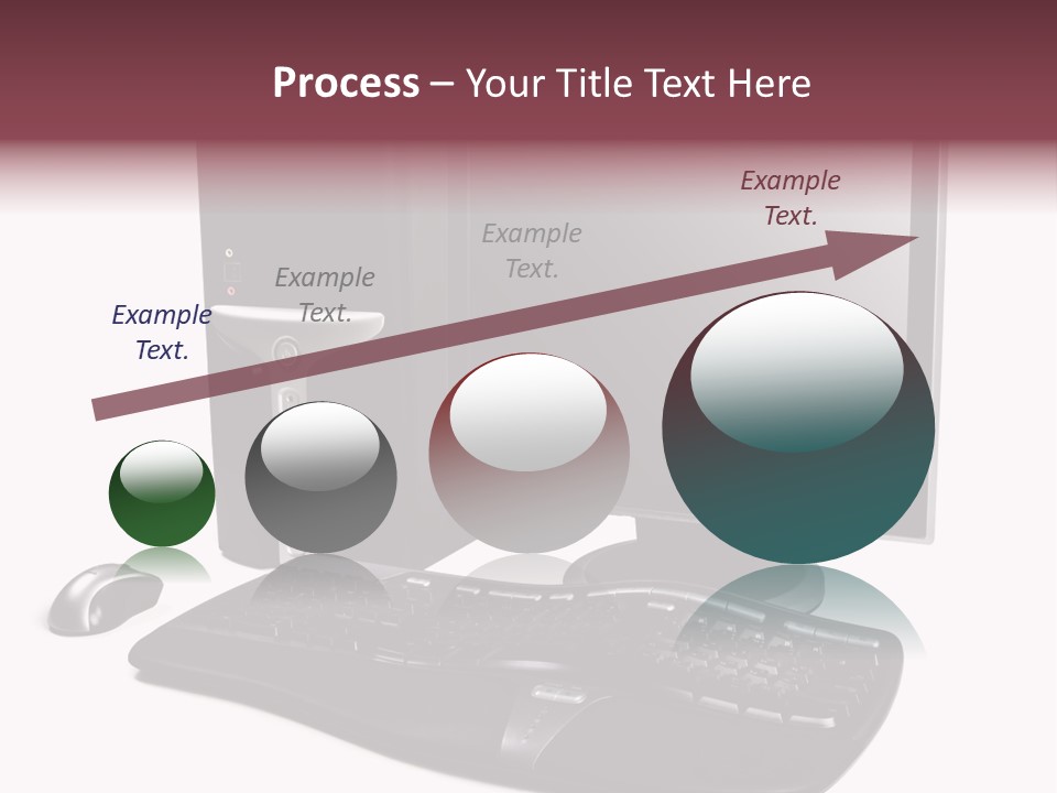 Modern Black Desktop Computer Isolated On A White Background PowerPoint Template