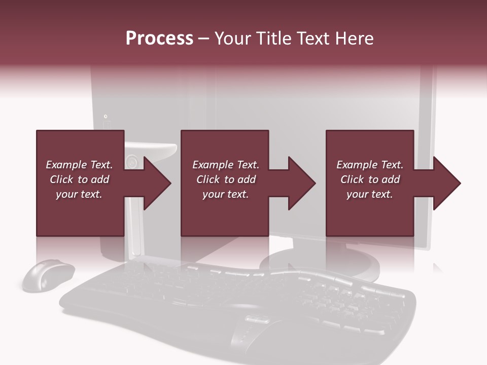 Modern Black Desktop Computer Isolated On A White Background PowerPoint Template