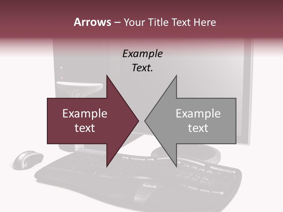 Modern Black Desktop Computer Isolated On A White Background PowerPoint Template