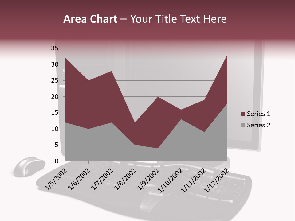 Modern Black Desktop Computer Isolated On A White Background PowerPoint Template