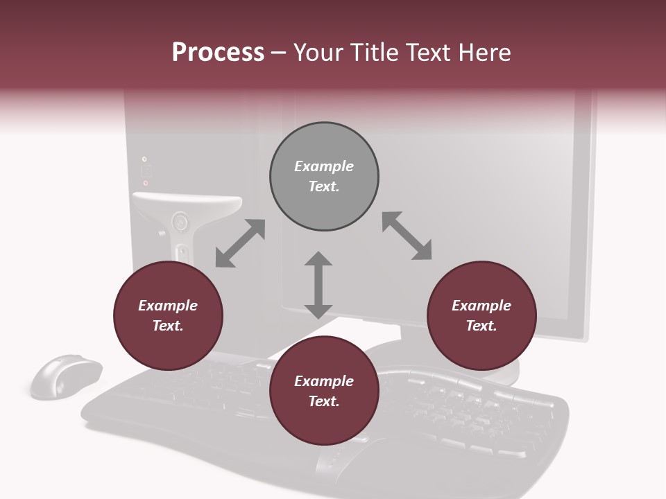 Modern Black Desktop Computer Isolated On A White Background PowerPoint Template