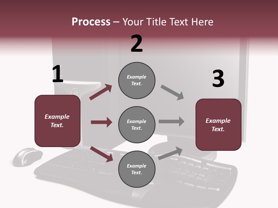 Modern Black Desktop Computer Isolated On A White Background PowerPoint Template