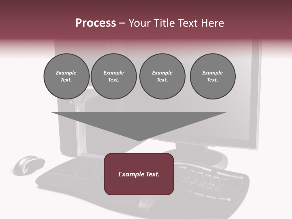 Modern Black Desktop Computer Isolated On A White Background PowerPoint Template