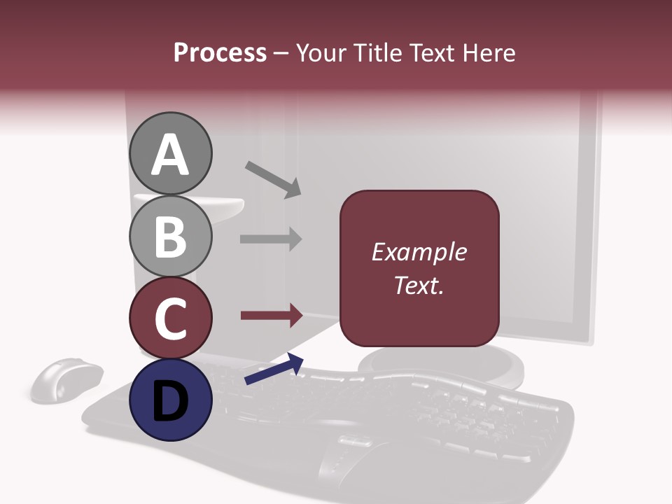 Modern Black Desktop Computer Isolated On A White Background PowerPoint Template