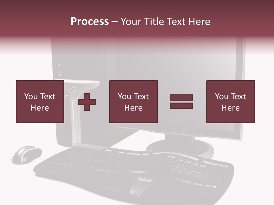 Modern Black Desktop Computer Isolated On A White Background PowerPoint Template