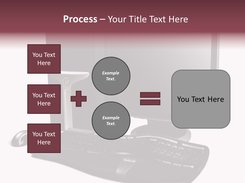 Modern Black Desktop Computer Isolated On A White Background PowerPoint Template