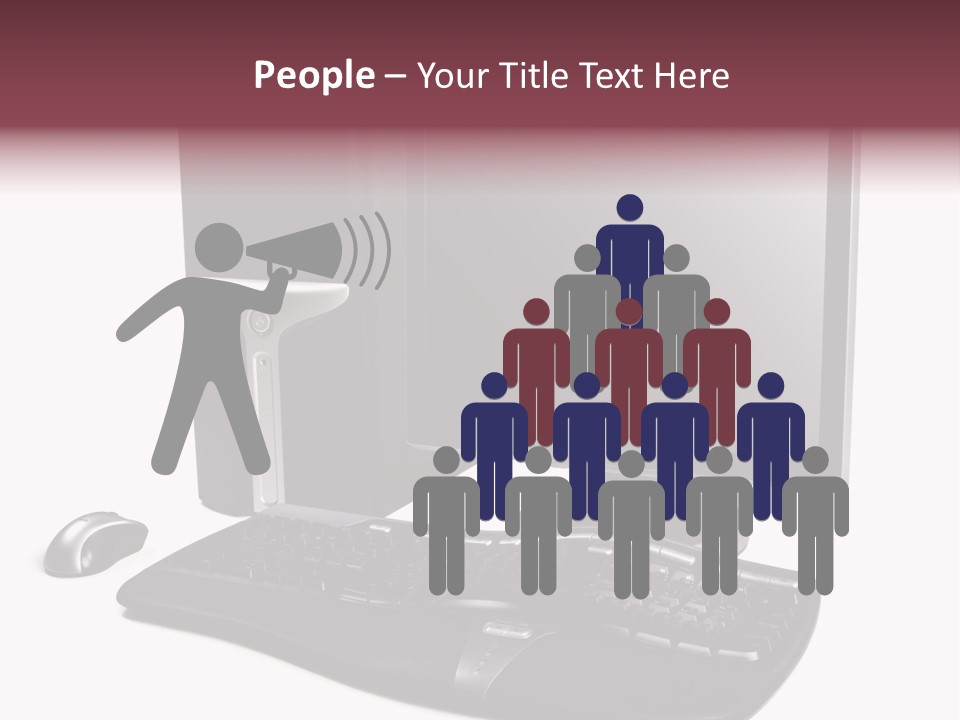 Modern Black Desktop Computer Isolated On A White Background PowerPoint Template