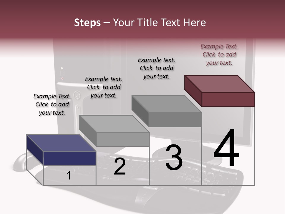 Modern Black Desktop Computer Isolated On A White Background PowerPoint Template