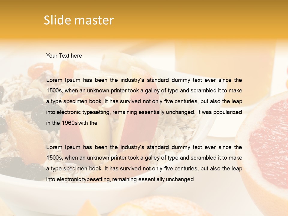 Healthy Breakfast With Fruits And Juice PowerPoint Template