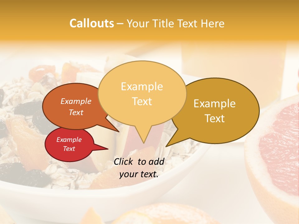 Healthy Breakfast With Fruits And Juice PowerPoint Template