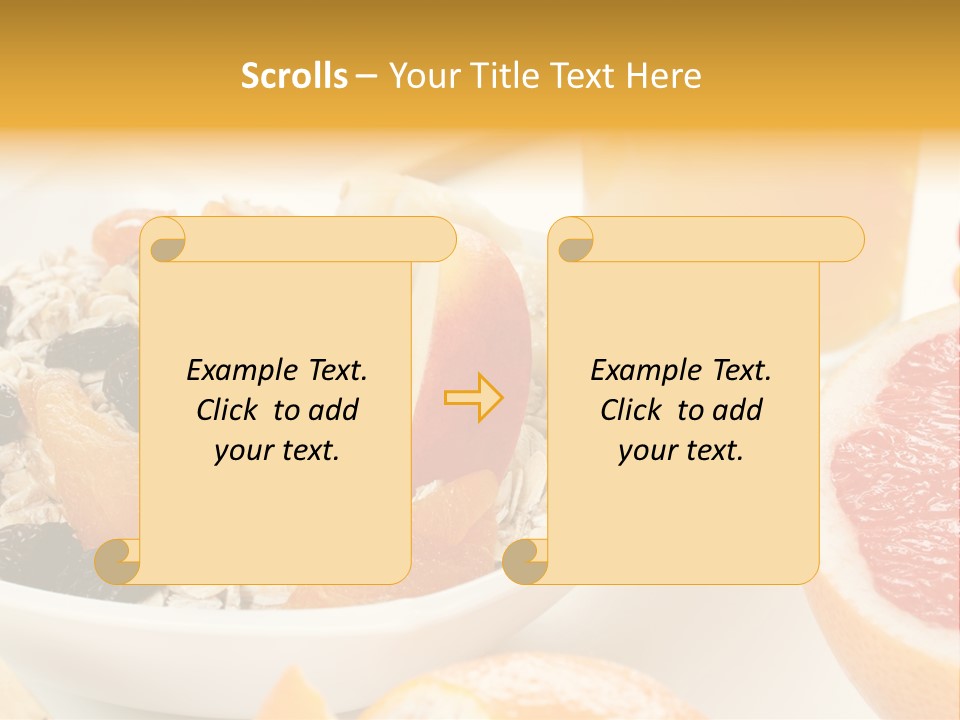Healthy Breakfast With Fruits And Juice PowerPoint Template