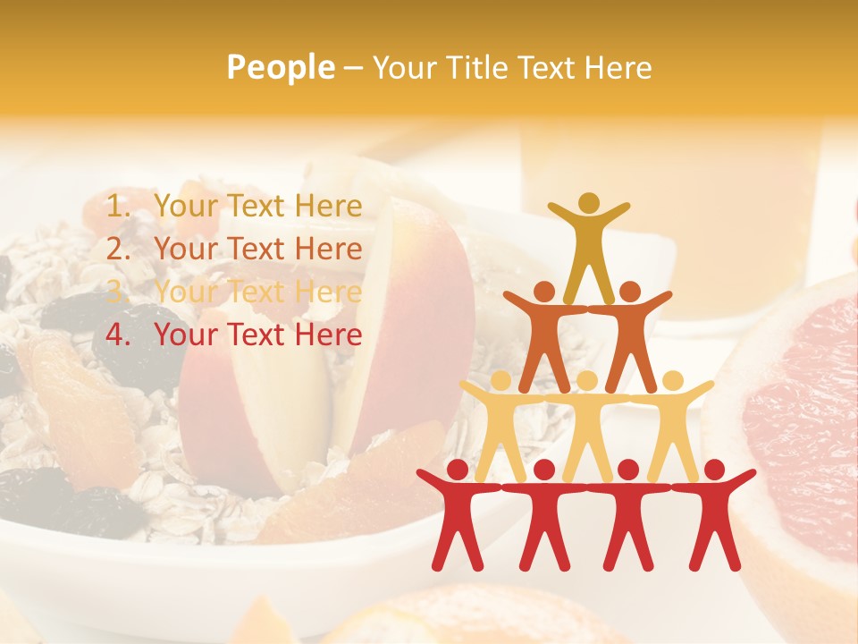 Healthy Breakfast With Fruits And Juice PowerPoint Template