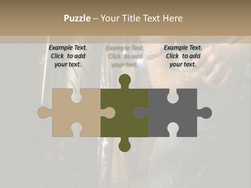 Welder Working On The Metal Fork Of A Motorcycle PowerPoint Template