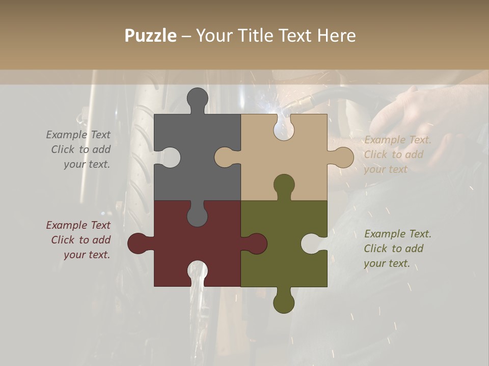 Welder Working On The Metal Fork Of A Motorcycle PowerPoint Template