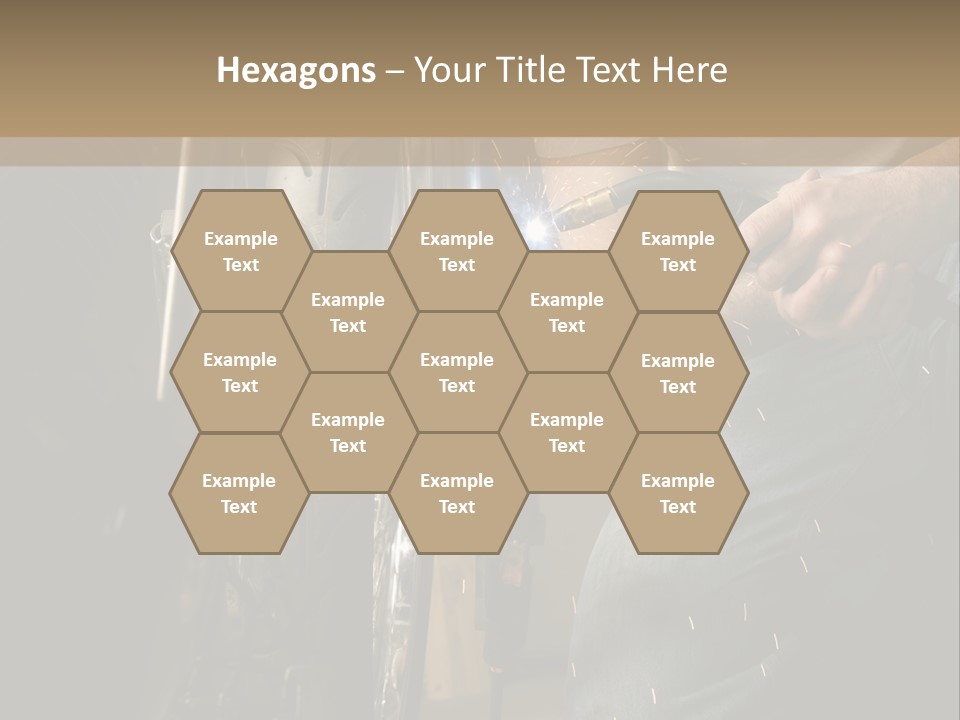 Welder Working On The Metal Fork Of A Motorcycle PowerPoint Template