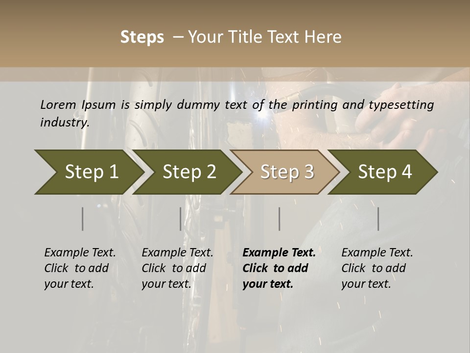 Welder Working On The Metal Fork Of A Motorcycle PowerPoint Template