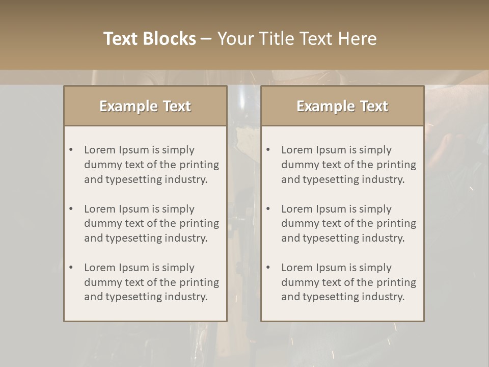 Welder Working On The Metal Fork Of A Motorcycle PowerPoint Template