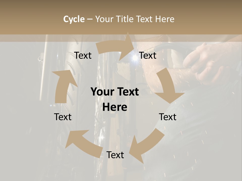 Welder Working On The Metal Fork Of A Motorcycle PowerPoint Template