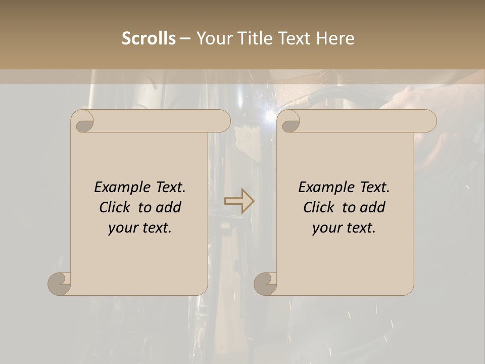 Welder Working On The Metal Fork Of A Motorcycle PowerPoint Template